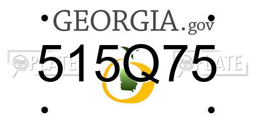 515Q75 Georgia License Plate