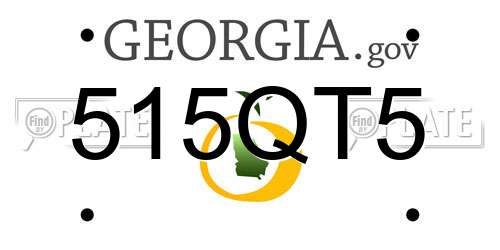 515QT5 Georgia License Plate