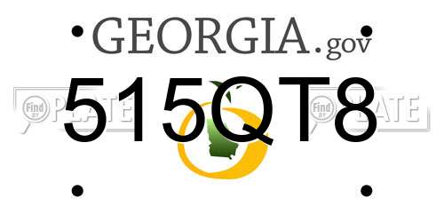 515QT8 Georgia License Plate