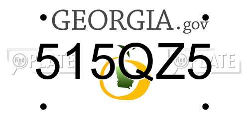 515QZ5 Georgia License Plate