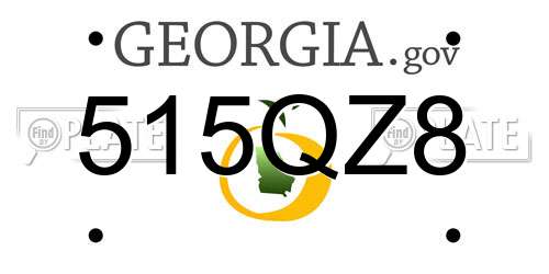 515QZ8 Georgia License Plate