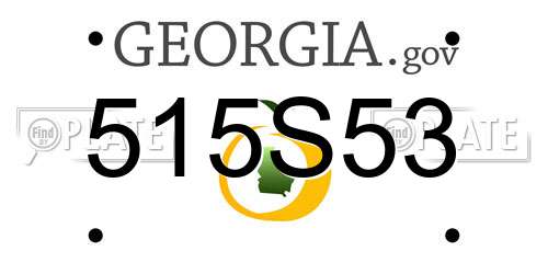 515S53 Georgia License Plate
