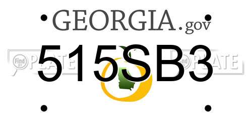 515SB3 Georgia License Plate