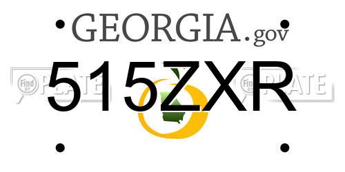 515ZXR Georgia License Plate