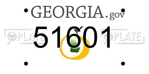 51601 Georgia License Plate