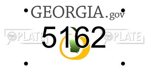 5162 Georgia License Plate