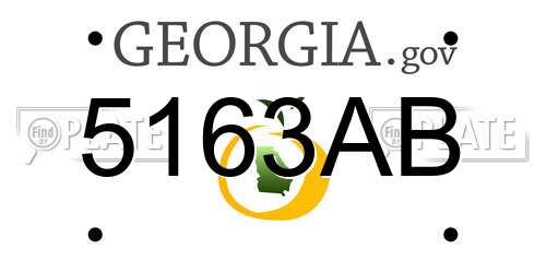 5163AB Georgia License Plate