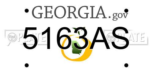5163AS Georgia License Plate