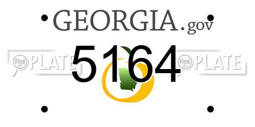 5164 Georgia License Plate