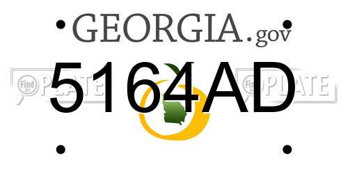 5164AD Georgia License Plate