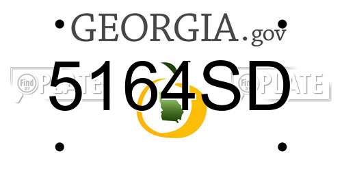 5164SD Georgia License Plate