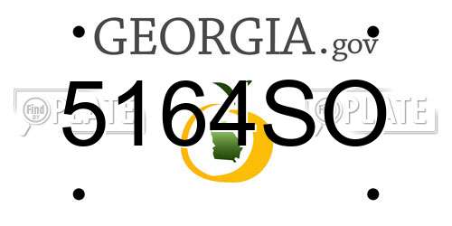 5164SO Georgia License Plate