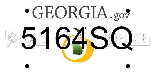 5164SQ Georgia License Plate