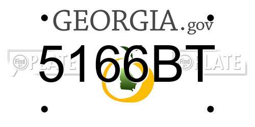 5166BT Georgia License Plate