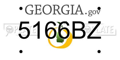 5166BZ Georgia License Plate
