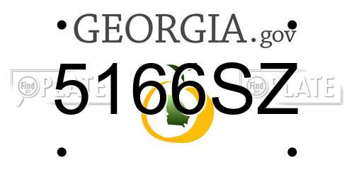 5166SZ Georgia License Plate