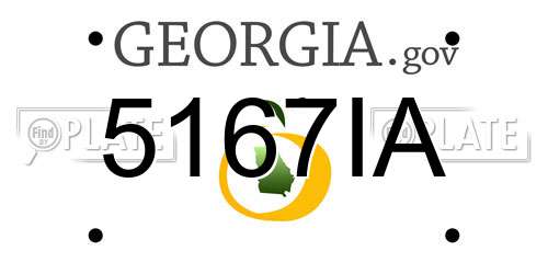 5167IA Georgia License Plate