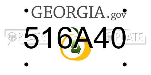 516A40 Georgia License Plate
