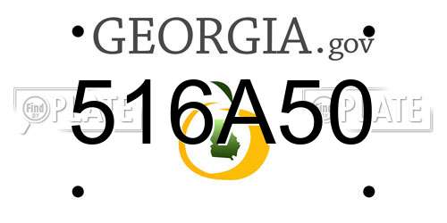 516A50 Georgia License Plate