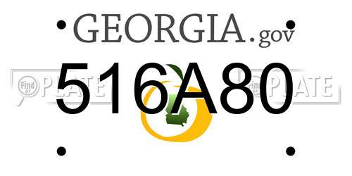 516A80 Georgia License Plate