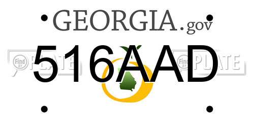 516AAD Georgia License Plate