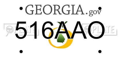 516AAO Georgia License Plate