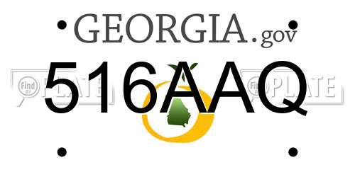516AAQ Georgia License Plate