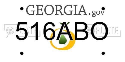 516ABO Georgia License Plate