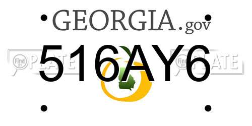 516AY6 Georgia License Plate