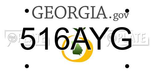 516AYG Georgia License Plate