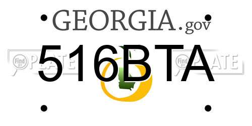 516BTA Georgia License Plate