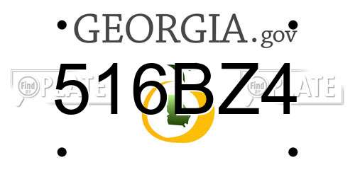 516BZ4 Georgia License Plate