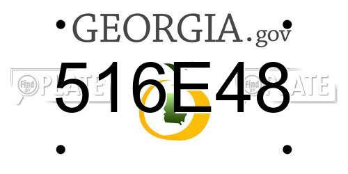 516E48 Georgia License Plate