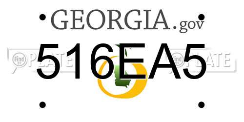 516EA5 Georgia License Plate
