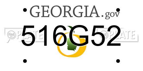 516G52 Georgia License Plate