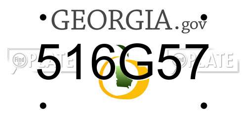 516G57 Georgia License Plate