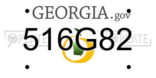 516G82 Georgia License Plate