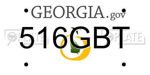 516GBT Georgia License Plate