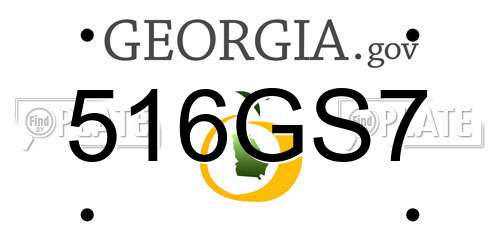516GS7 Georgia License Plate