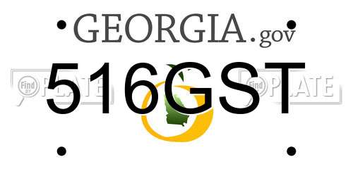 516GST Georgia License Plate