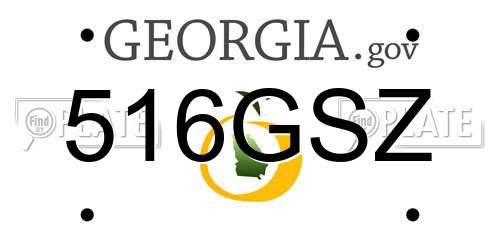 516GSZ Georgia License Plate