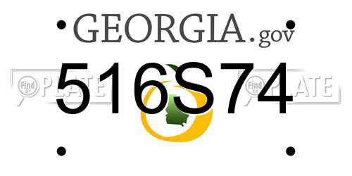 516S74 Georgia License Plate