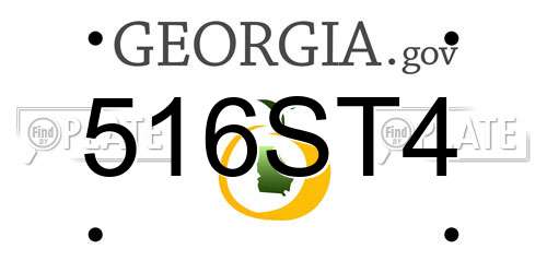 516ST4 Georgia License Plate