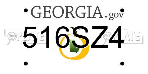 516SZ4 Georgia License Plate