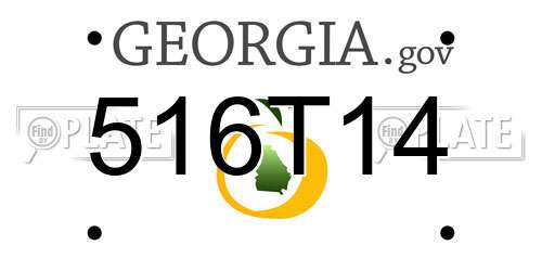 516T14 Georgia License Plate