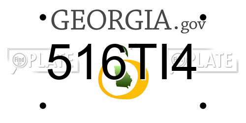 516TI4 Georgia License Plate