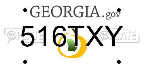 516TXY Georgia License Plate