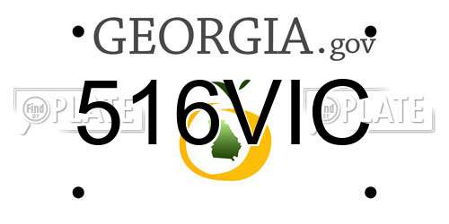 516VIC Georgia License Plate