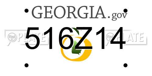 516Z14 Georgia License Plate