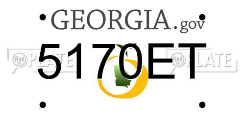 5170ET Georgia License Plate